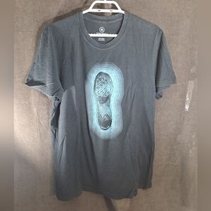 2/$15 Converse Faded Black and Blue Sole Imprint Graphic Tee FAIR S